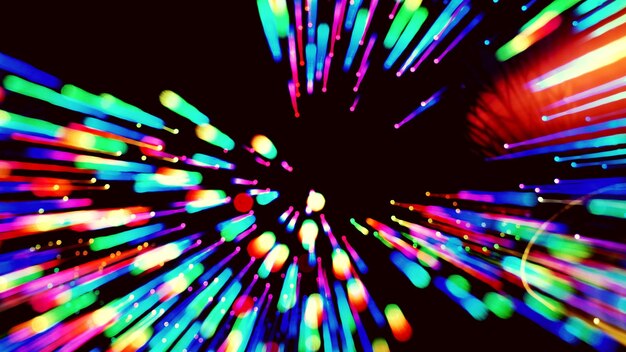 Imagen abstracta de luces multicolores en un club nocturno