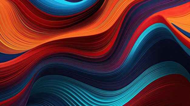 Imagen abstracta de una ola con los colores del arco iris.