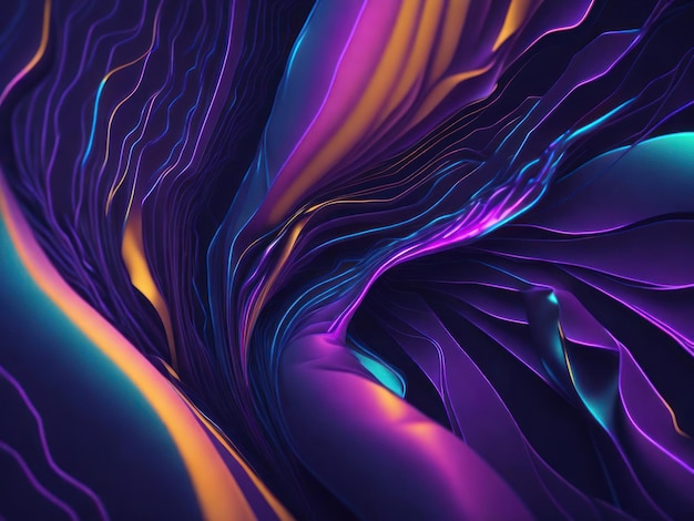 Una imagen abstracta de ondas púrpuras y azules