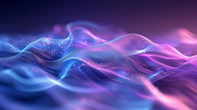 una imagen abstracta púrpura y rosa de un fuegos artificiales púrpula y azul