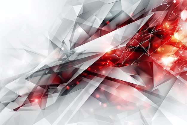 una imagen abstracta roja y plateada de un diamante rojo y blanco