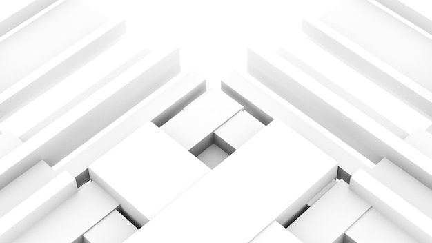 imagen abstracta triángulos y cuadrados con un fondo blanco fondo abstracto renderización 3D