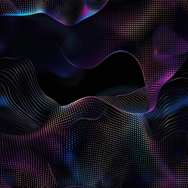 Una imagen abstracta vibrante y dinámica con formas fluidas con colores de neón