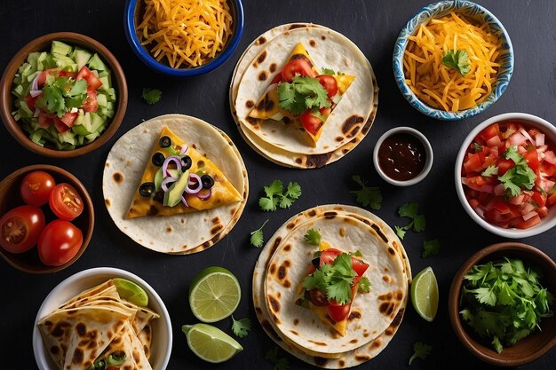 Imagen aérea de una barra de quesadilla con