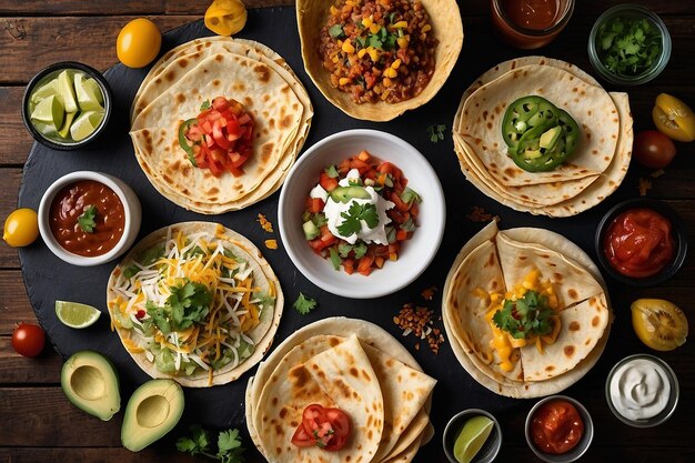 Imagen aérea de una barra de quesadilla