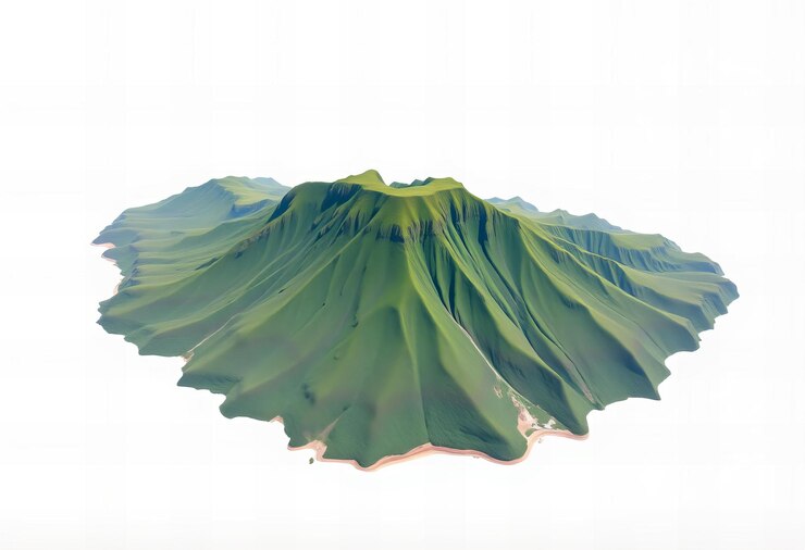 Imagen aérea de la cadena de montañas verdes en Mauricio