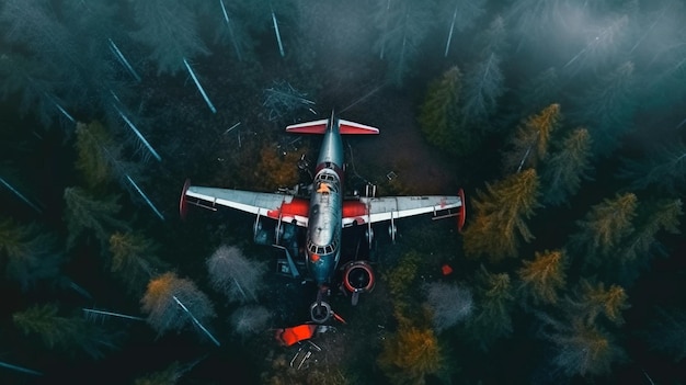 imagen aérea del camino de otoño