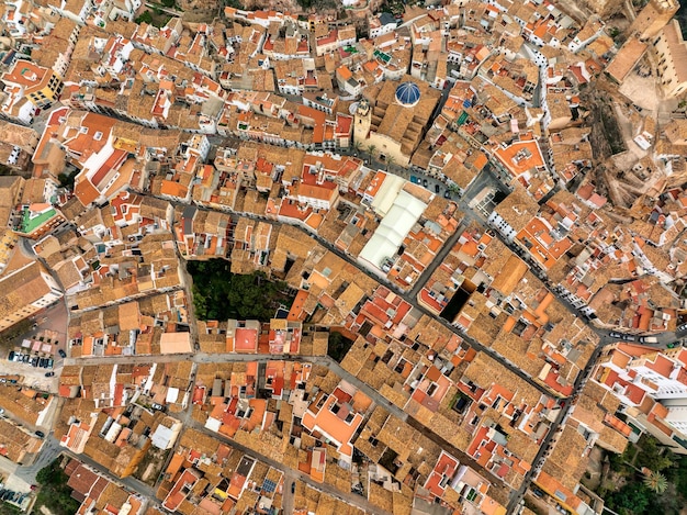 Foto imagen aérea del centro urbano de bunyol valencia españa