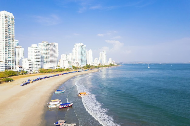 Imagen aérea de la playa de Bocagrande Cartagena Colombia
