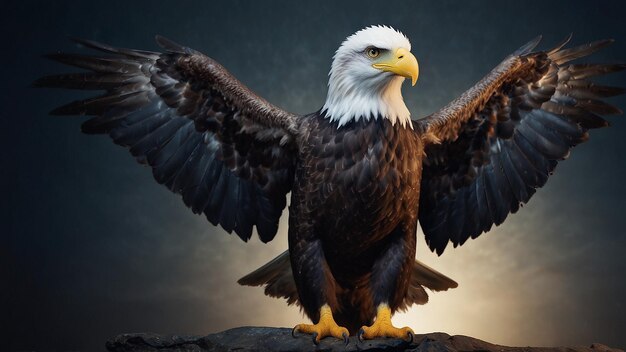 una imagen de un águila con un fondo de cielo