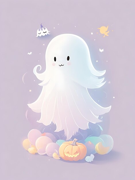 Foto imagen de ai de fantasmas lindos de halloween