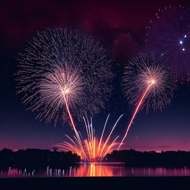 Foto imagen de ai de fuegos artificiales brillantes