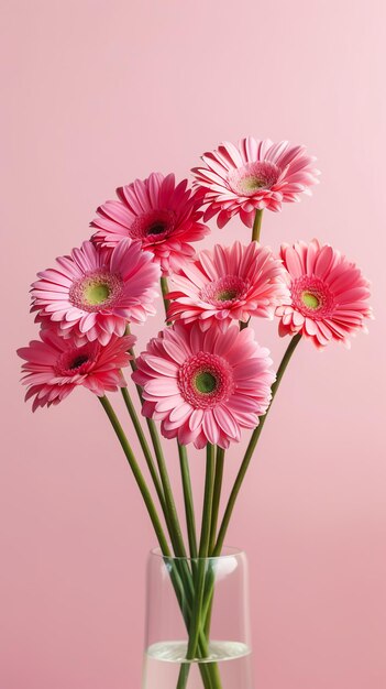 Imagen de ai generativa de flores de gerbera rosa