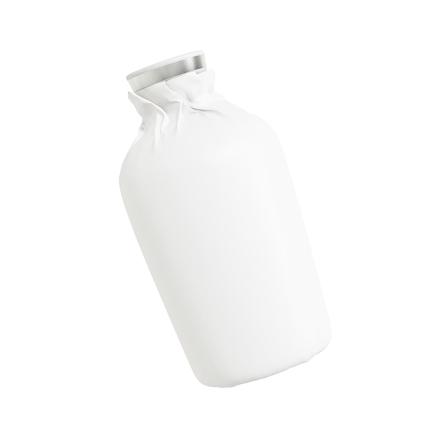 una imagen aislada de una botella de cerámica sobre un fondo blanco