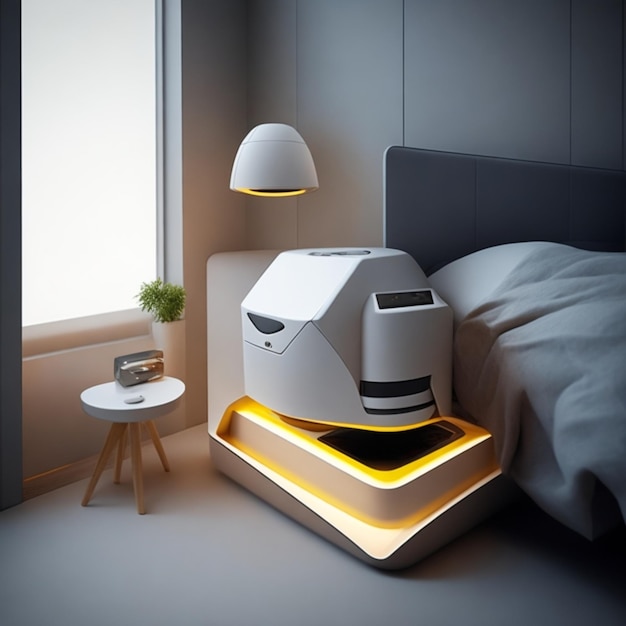 Imagen aislada de un gadget de dormitorio de alta gama que destaca sus características modernas