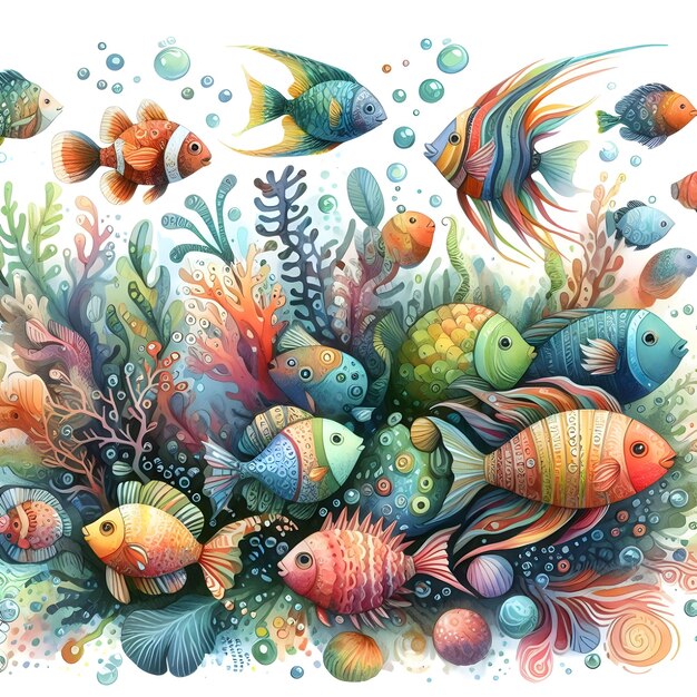 Una imagen al estilo de una pintura de peces
