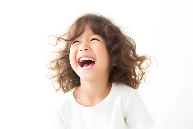 Una imagen alegre de un niño riendo y esparciendo felicidad.