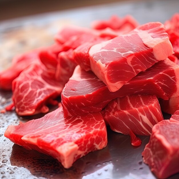 Foto una imagen de alguna carne que está en una mesa