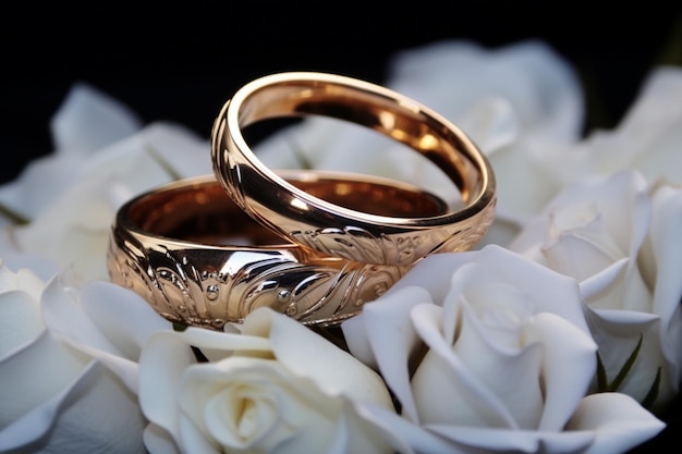 Imagen de alta calidad que muestra el amor y el simbolismo familiar con anillos de boda enfocados.