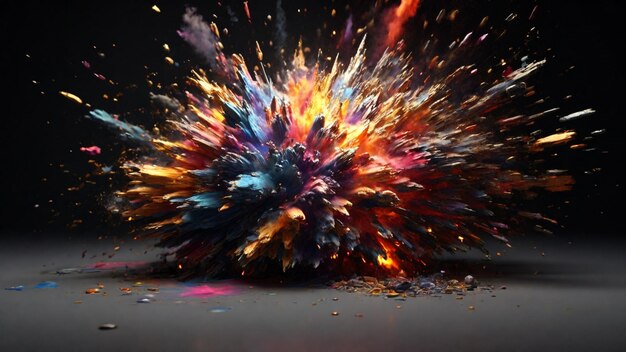 Foto imagen de alta definición 4k con un efecto de explosión realista y colorido