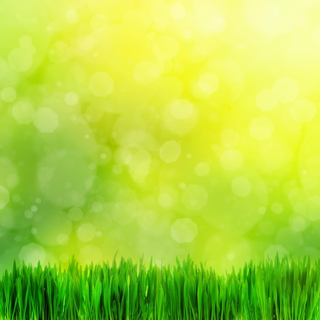 Imagen de alta resolución de hierba verde fresca en la naturaleza borrosa