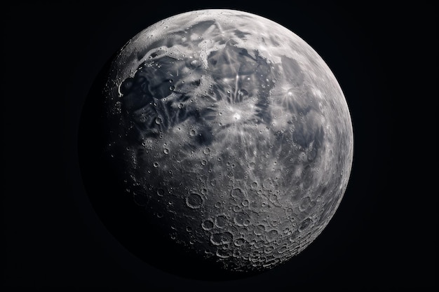 Imagen de alta resolución de la luna llena contra el espacio oscuro