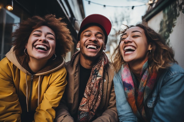 imagen de amigos felices y sonrientes