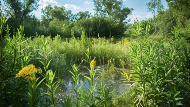 Una imagen antes y después que muestra la transformación de un paisaje una vez estéril y contaminado en