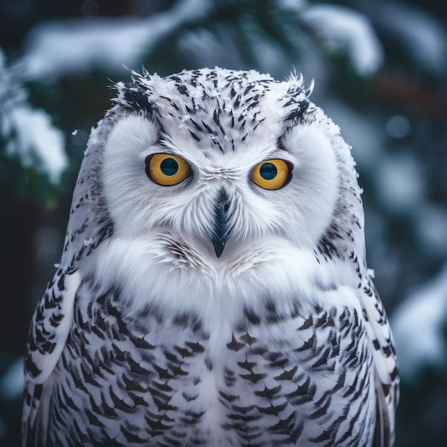 Imagen antigua del perfecto búho de nieve