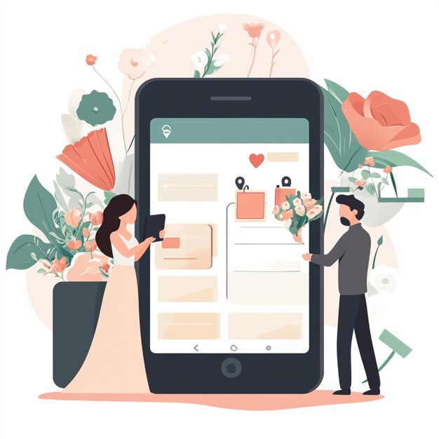Una imagen de una aplicación o interfaz de software de planificación de bodas digital