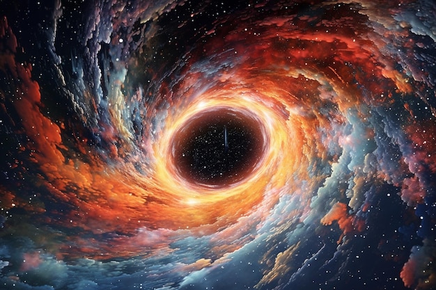 Imagen de Arafed de un agujero negro en el centro de una galaxia generativa ai