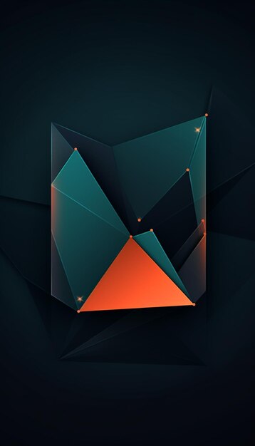 Imagen de Arafed de un diseño geométrico generativo en negro y naranja
