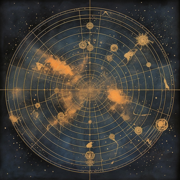 Imagen de Arafed de un mapa del sistema solar generativo ai