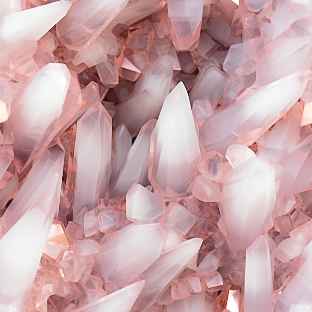 Imagen de Arafed de un montón de cristales rosas con un ai generativo de fondo blanco