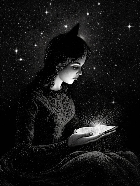 imagen arafed de una mujer sosteniendo una pequeña estrella en su mano ai generativa