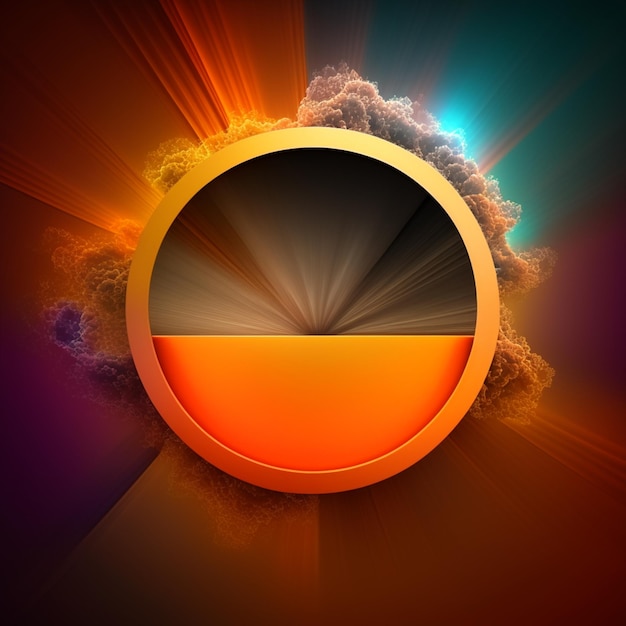 Imagen de Arafed de un objeto circular con un sol en el medio generativo ai