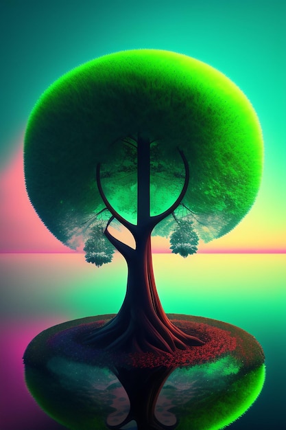 Imagen de árbol 3D generada por Ai