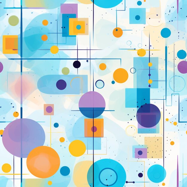 imagen arrafada de un fondo abstracto colorido con círculos y rectángulos generativo ai