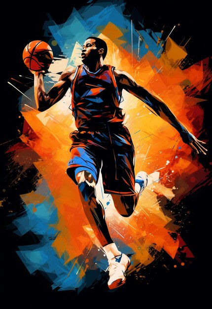 imagen arrafada de un jugador de baloncesto con una pelota en la mano