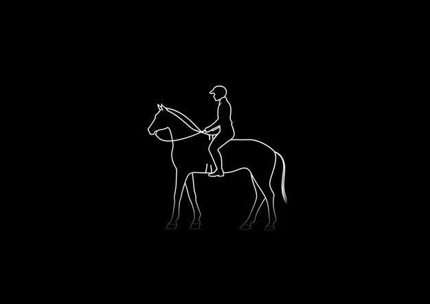 Foto imagen arrafada de una persona montando un caballo en la oscuridad