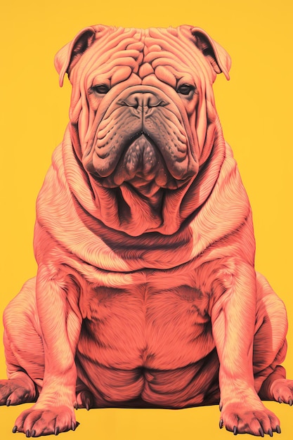 Foto imagen artística de un perro cartel colorido y moderno