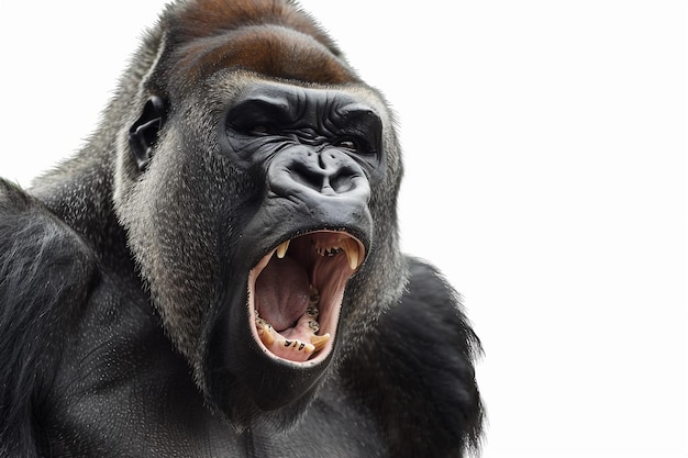 Foto una imagen aterradora de un gorila enojado
