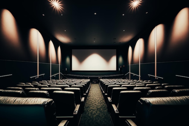 Una imagen de un auditorio de cine moderno y elegante