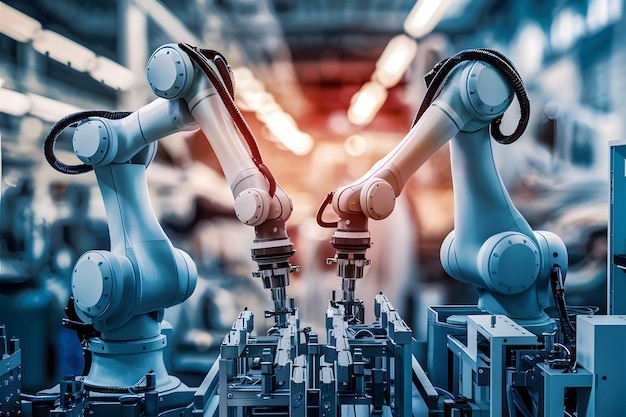una imagen azul y blanca de dos robots con uno apuntando a la cámara