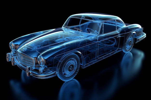 Una imagen azul de un coche con el número 2 en él