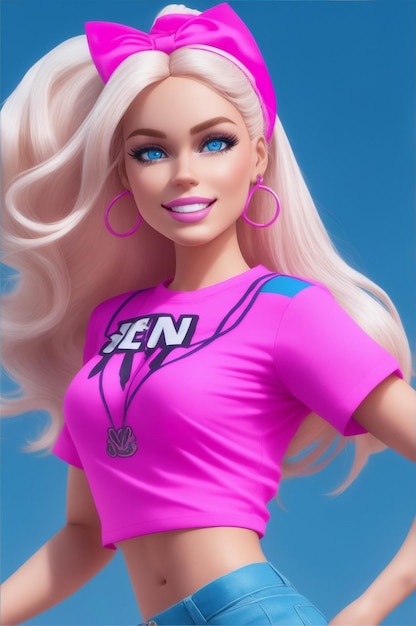 Imagen de Barbie generar ilustración AI