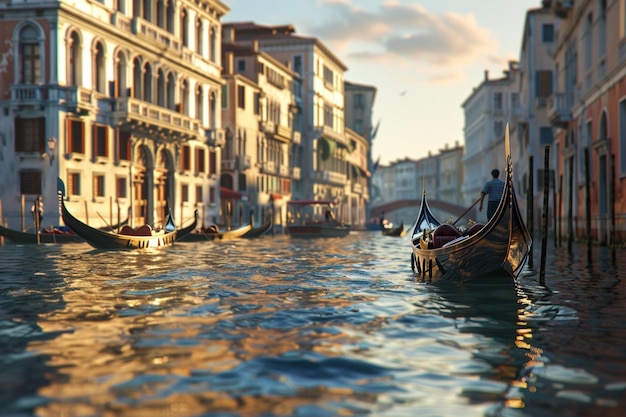 Foto una imagen de barcos con la palabra venecia en la parte inferior