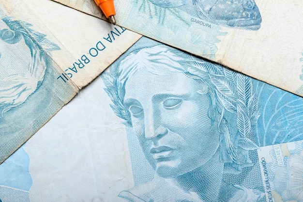 Imagen del billete brasileño símbolo del mercado económico