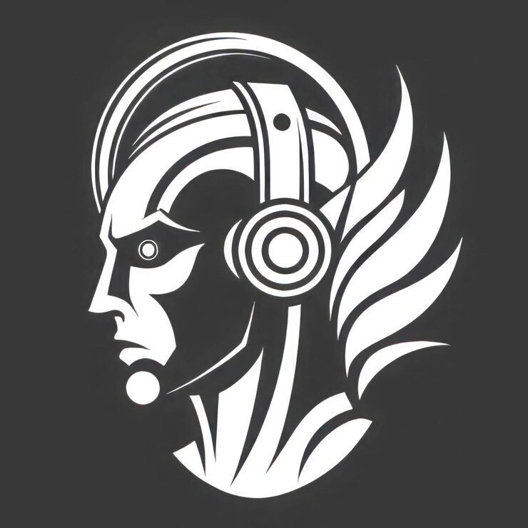 Foto una imagen en blanco y negro de unos auriculares con alas y alas