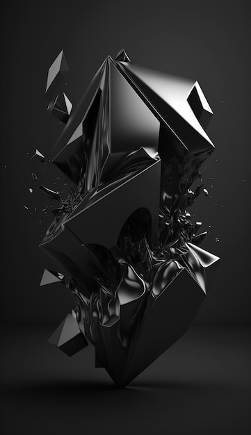 Una imagen en blanco y negro de un cubo con la palabra en él
